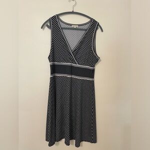 3/$15 ❤️ Max Studio Black and White Polka Dot A-Line Dress
